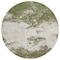 Homeroots 8' Olive Green Gray And Ivory Round Abstract Washable Indoor Outdoor Area Rug 599516 - alternate 7