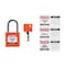 Brady Velocity Compact Lockout Padlocks Nylon 1in Shackle Clearance KD Orange CPPL-ORG-25AL-KD - alternate 4