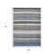 Homeroots 9' X 12' Denim Blue Beige And Taupe Striped Washable Indoor Outdoor Area Rug 618260 - alternate 6