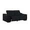 Homeroots 76in Black and Silver Italian Leather Power Reclining Loveseat 720514 - alternate 10