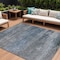 Homeroots 9' X 12' Pewter Navy Blue And Charcoal Abstract Washable Indoor Outdoor Area Rug 630847 - alternate 1
