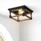 Jonathan Y Cheshire 13" 2-Light Iron Rustic Farmhouse LED Flush Mount, Brown/Black JYL7480A - alternate 9