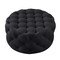 Homeroots 33" Black Linen Tufted Round Cocktail Ottoman 568053 - alternate 9