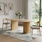 Homeroots 86" Natural Solid Wood Pedestal Base Oval Dining Table 720703 - alternate 4