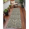 Homeroots 8' Taupe And Beige Damask Washable Indoor Outdoor Runner Rug 563890 - alternate 1