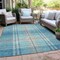 Homeroots 9' X 12' Teal Blue Gray And Brown Plaid Washable Indoor Outdoor Area Rug 596367 - alternate 8