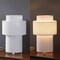 Jonathan Y Franklin 17.5 in. Modern Minimalist Fabric Stacked Cylinder LED Table Lamp, White, 2PK JYL5609A-SET2 - alternate 9