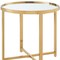 Homeroots 22" Gold Glass And Stainless Steel Round Mirrored End Table 528628 - alternate 8