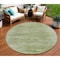 Homeroots 8' Artichoke Green And Fern Green Round Abstract Washable Indoor Outdoor Area Rug 587622 - alternate 1