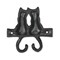 Homeroots Two Hook 5in Black Cast Iron Cats Wall Hook 724073 - alternate 6