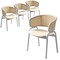 Leisuremod Ervilla Dining Arm Chair with Leather Seat and White Steel Base in White, 4PK ECW-20W-L4 - alternate 1