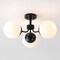 Jonathan Y Olivier 23.5" 3-Light Bohemian Farmhouse Iron/Frosted Glass LED Semi Flush Mount, Black JYL7600B - alternate 10