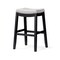 Homeroots 31" White and Black Fabric and Solid Wood Backless Bar Height Bar Chair 632493 - alternate 6