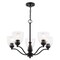 Vaxcel Bellwood 5-Light Black Chandelier, Glass Shade, Pendant Fixture for Dining Room H0311 - alternate 1