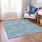 Homeroots 9' X 12' Denim Blue Navy Blue And Ivory Polka Dot Washable Indoor Outdoor Area Rug 614663 - alternate 9
