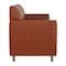 Flash Furniture HERCULES Diplomat Cognac LeatherSoft Loveseat with Clean Line-Stitched Frame and Chrome Legs BT-827-2-CG-CHR-GG - alternate 8