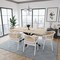 Leisuremod Ervilla Dining Chair with White Powder Coated Steel Legs and Wicker Back, Beige ECW-20BG - alternate 8