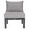 Leisuremod Chelsea 7-Piece Patio Sectional And Coffee Table Set Black Aluminum With Cushions, Light Grey CSTBL-7LGR - alternate 9