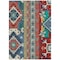 Homeroots 5' X 8' Red Pink And Teal Blue Aztec Washable Indoor Outdoor Area Rug 598503 - alternate 8