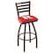 Holland Bar Stool Co 30" Blk Wrinkle Rutgers Swivel Bar Stool, Ladder Back L01430Rutger - alternate 1