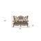 Homeroots 72in Cream And Platinum Damask Chesterfield Loveseat and Toss Pillows 348223 - alternate 3