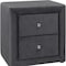 Homeroots 21" Dark Gray Wood Two Drawer Nightstand 489768 - alternate 4