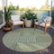 Homeroots 8' Olive Green And Ivory Round Geometric Washable Indoor Outdoor Area Rug 600764 - alternate 6