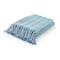 Homeroots Blue and White Woven Cotton Striped Throw Blanket 516607 - alternate 1