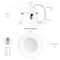 Nuwatt 4 Inch MR16 LED Retrofit 12V Recessed Downlights, 5CCT 2700K-5000K, 600LM, GU5.3 Base, 6PK NW-DL-4-MR16-LV-5CT-WH-6P - alternate 8