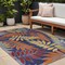 Homeroots 6' X 9' Orange Green And Blue Indoor Outdoor Area Rug 527623 - alternate 1