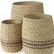 Homeroots Set of Three Natural And Brown Wicker Basket, 3PK 392154 - alternate 7