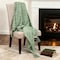Homeroots 50" X 60" Green Cotton Woven Geometric Throw Blanket with Tassels 518849 - alternate 5