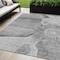 Homeroots 5' X 8' Gray Silver And Charcoal Floral Washable Indoor Outdoor Area Rug 582249 - alternate 1