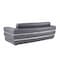 Homeroots 89" Dark Gray Italian Leather Sofa With Silver Legs 476521 - alternate 6