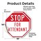 Signmission Stop For Attendant, 18 inch X 18 inch, Vinyl Decal, 2PK OC-D-2PACK-18-208 - alternate 3