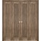 Sartodoors Sliding Closet Double Bi-fold Doors Walnut Solid Core Modern Interior QUADRO4111DBF-WLN-72 x 80 (4* 18x80) - alternate 1