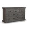 Homeroots 64" Gray Solid Wood Seven Drawer Double Dresser 554674 - alternate 15