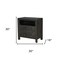 Homeroots 30" Black Solid Wood Distressed Carved Floral Two Drawer Nightstand 569585 - alternate 7