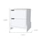 Homeroots 20" White Wood Two Drawer Nightstand 534909 - alternate 8