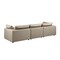 Homeroots 122" Beige Top Grain Leather Reclining Solid Wood Sofa 720405 - alternate 7