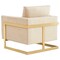 Leisuremod Lincoln Velvet Accent Armchair with Gold Frame, Beige LA31BG - alternate 5