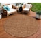 Homeroots 8' Orange And Ivory Round Geometric Washable Indoor Outdoor Area Rug 613574 - alternate 1