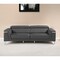 Homeroots 89" Dark Gray Italian Leather Sofa With Silver Legs 534156 - alternate 1