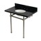 Kingston Brass 36" Black Granite Console Sink with Brass Legs, 8-Inch, 3-Hole, Black Granite/Brushed Nickel KVPK36KB8 - alternate 1