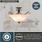 Vaxcel Monrovia 17-in W Bronze Bowl Semi Flush Mount Ceiling Light Cognac Glass CF35417RBZ/B - alternate 7