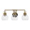 Jonathan Y Shirley 24" 3-light Farmhouse Industrial Metal LED Vanity Light w/Seeded Glass Globe Shades, Brass Go JYL7405B - alternate 1