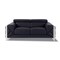 Homeroots 72in Black and Silver Italian Leather Loveseat 720582 - alternate 1