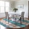 Homeroots 8' Teal Blue Gray And Copper Round Geometric Washable Indoor Outdoor Area Rug 597928 - alternate 7