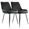 Elama 2 Piece Faux Leather Tufted Chair in Black with Black Metal Legs ELM-2602-BLK - alternate 1