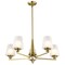 Nuvo Lune, 5 Light Chandelier, Vintage Brass Finish, Etched White Glass 60/8235 - alternate 7